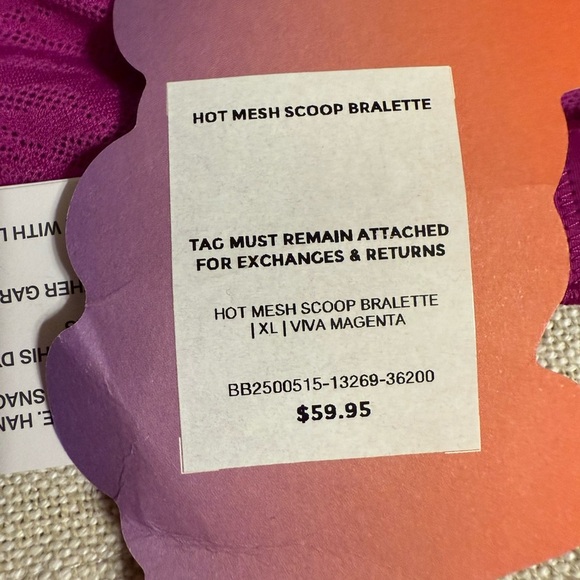 New Yitty XL Mesh Bralette. Magenta. - Picture 6 of 8